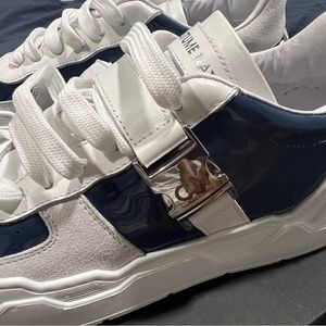 Costume national size 8 1/2 white and navy blue never used